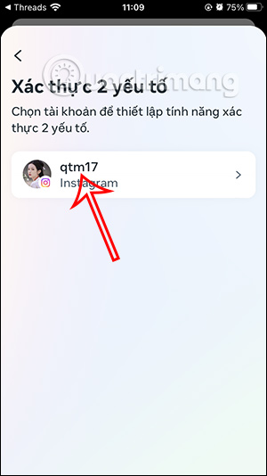 Chọn tài khoản Instagram