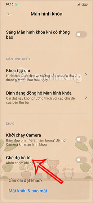Chế độ bỏ túi trên Xiaomi