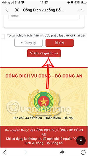 Gửi hồ sơ đăng ký tạm trú online 