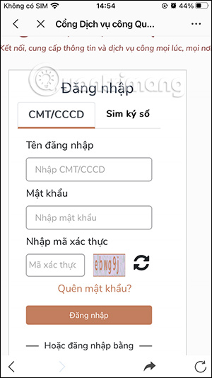 Nhập thông tin cá nhân