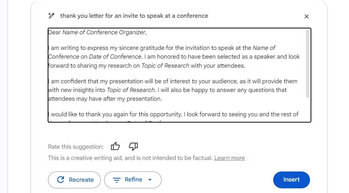 Chèn thư cảm ơn