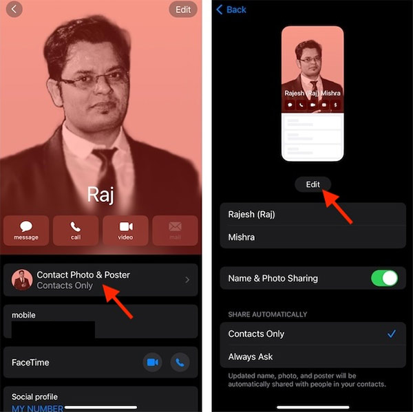Chỉnh thông tin số liên hệ trên iPhone