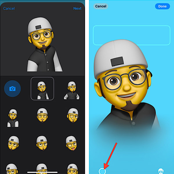Chọn emoji cho poster số liên hệ trên iPhone