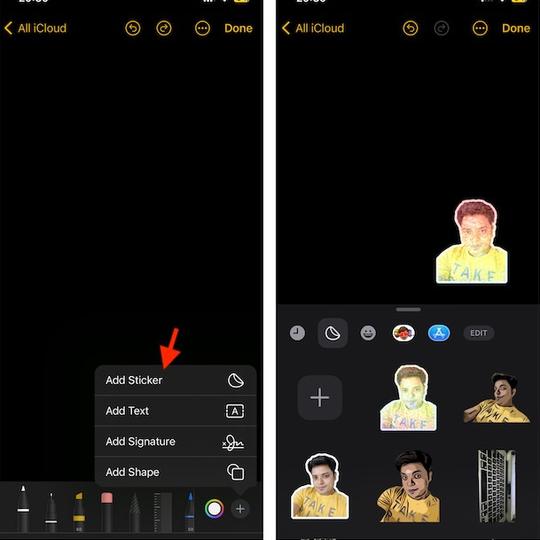 Chèn sticker động vào ghi chú iPhone 