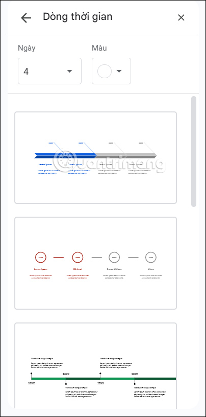 Mẫu sơ đồ Timeline Google Slides