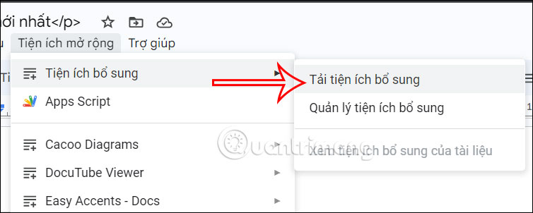 Tiện ích trong Google Docs