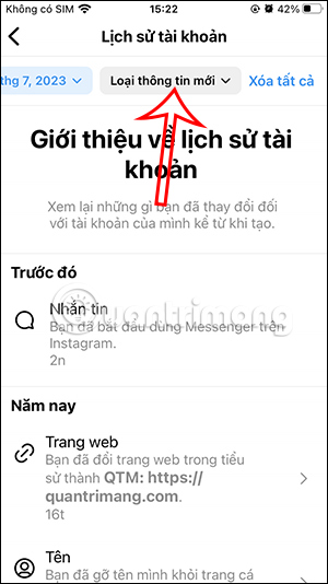 Chọn loại thông tin cần tìm