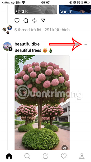 Tùy chọn tài khoản Threads