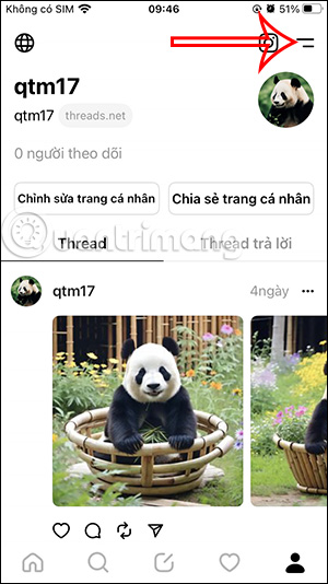 Tùy chỉnh tài khoản Threads cá nhân
