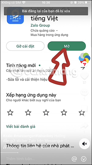Video TikTok đăng lại đã xóa