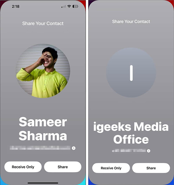 Chia sẻ thông tin trên iPhone 