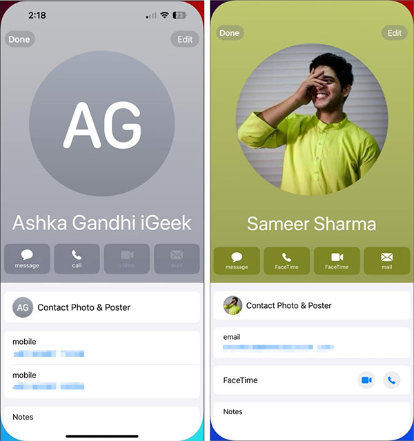 Chọn thông tin chia sẻ trên iPhone 