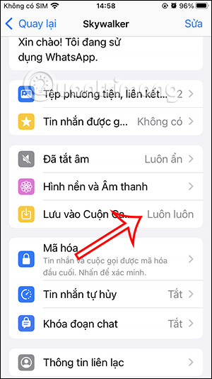 Chế độ lưu vào cuộn camera iPhone