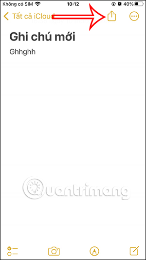 Chia sẻ ghi chú trên iPhone