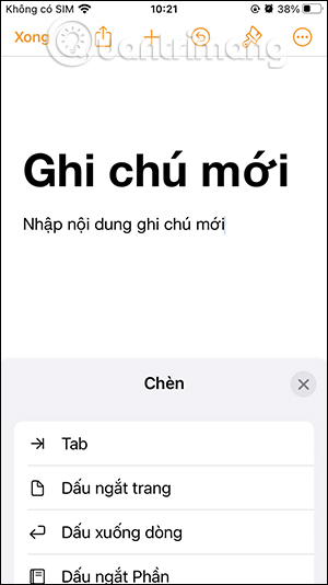 Chỉnh bố cục cho tài liệu