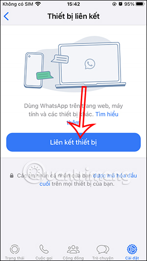 Liên kết với WhatsApp trên PC