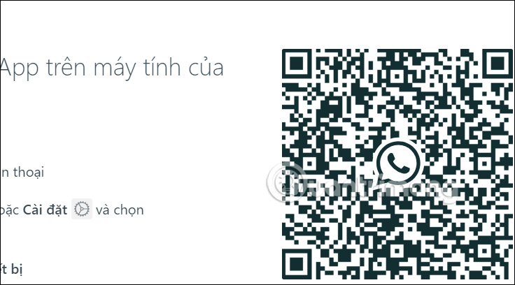 Mã QR WhatsApp trên máy tính
