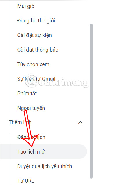 Tạo lịch Google Calendar