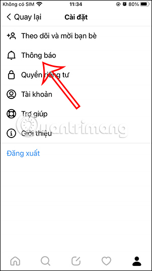 Chỉnh thông báo trên Threads