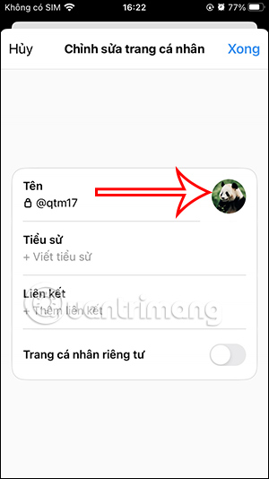 Đổi ảnh đại diện Threads