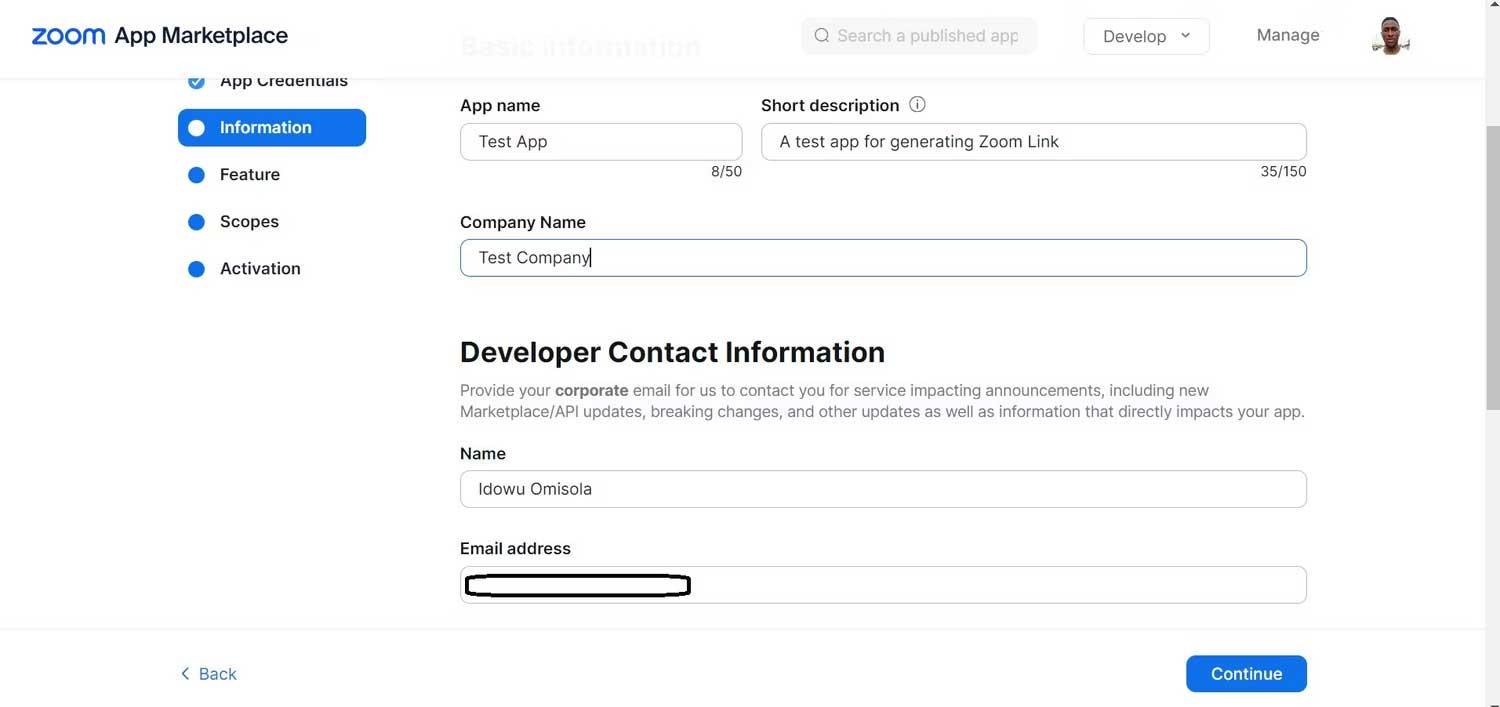 Điền thông tin cơ bản
