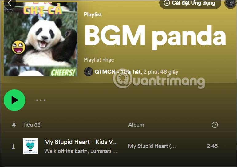 Bài hát thêm vào playlist Spotify của bạn