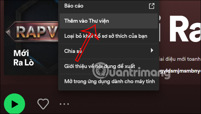 Thêm playlist vào thư viện Spotify của bạn