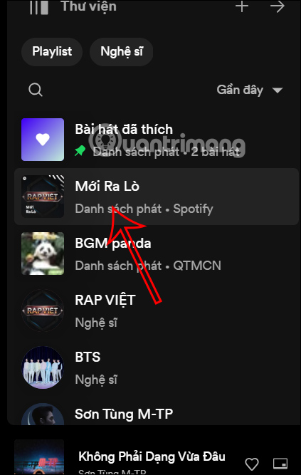 Thư viện Spotify của bạn