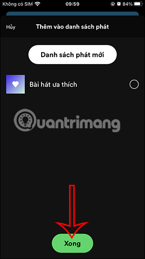 Thêm bài hát vào playlist