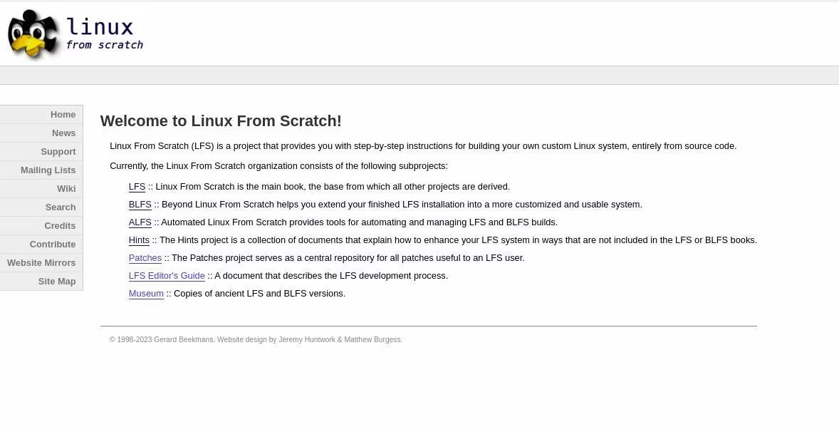 Trang chủ Linux From Scratch (LFS)