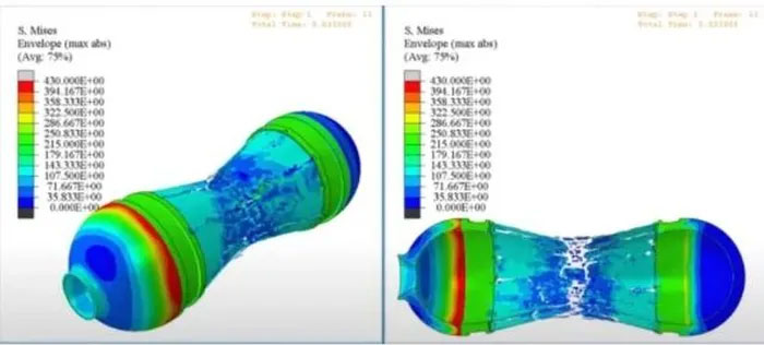 2,182 mili giây: Chỉ trong vòng hơn 2 mili giây, phần giữa của thân tàu Titan co sụp xuống còn một nửa đường kính, trong khi đó phần đầu và đuôi của con tàu có vẻ như còn nguyên vẹn.