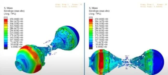 3,274 mili giây: Chỉ trong vòng hơn 3,2 mili giây, thân tàu bị chèn ép tới mức bất kỳ ai ngồi ở giữa khoang cũng có thể nghiền nát.
