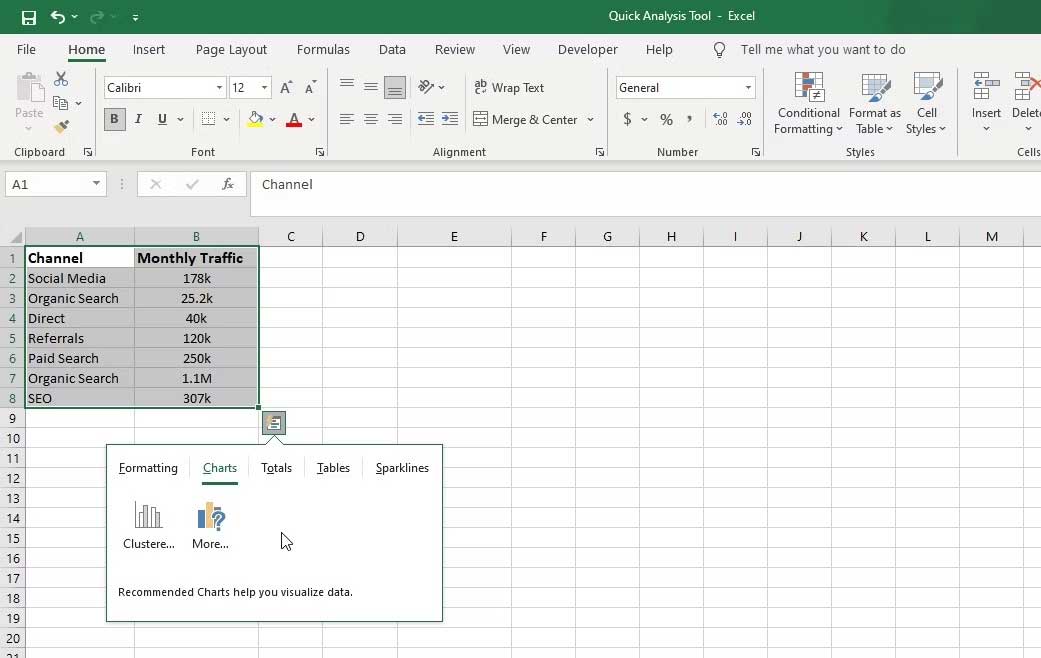 Cách dùng Quick Analysis trong Excel