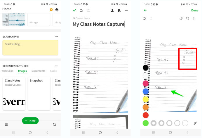 Scan ghi chú viết tay trong Evernote