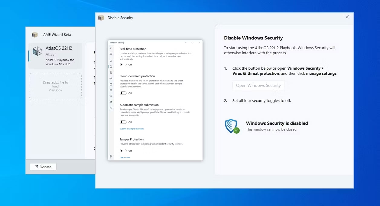 Windows Security bị vô hiệu hóa