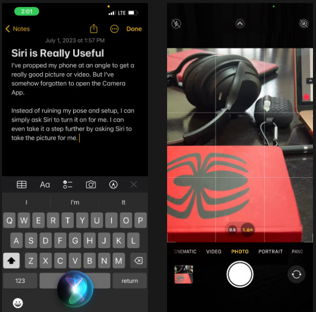 Sử dụng Siri để mở camera