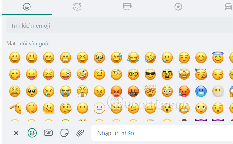 Gửi icon trên WhatsApp web