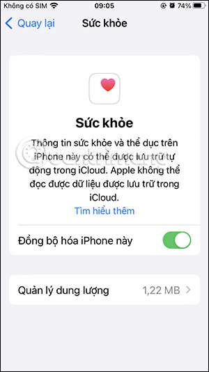 Chỉnh chế độ sao lưu dữ liệu ứng dụng lên iCloud