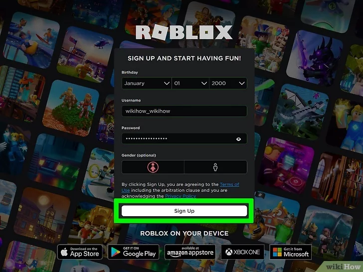Đăng ký tài khoản Roblox