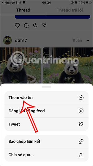 Chia sẻ bài đăng Threads
