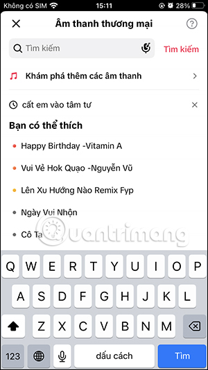 Chèn nhạc vào video TikTok
