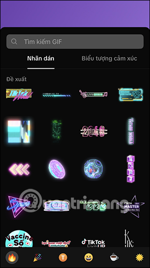 Chèn sticker vào video TikTok