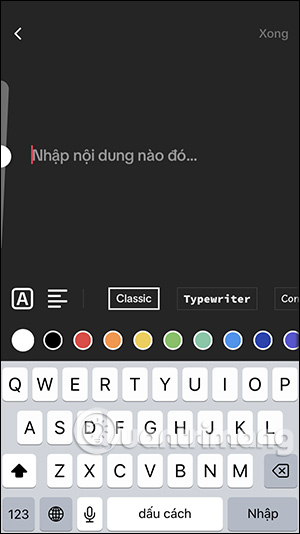 Nhập văn bản trên TikTok
