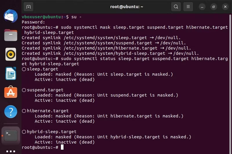 Vô hiệu hóa auto-suspend trong Ubuntu bằng dòng lệnh