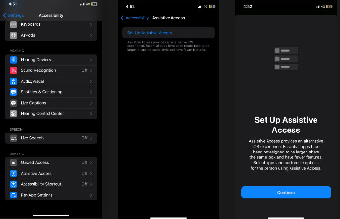 Thiết lập Assistive Access trên iOS 17