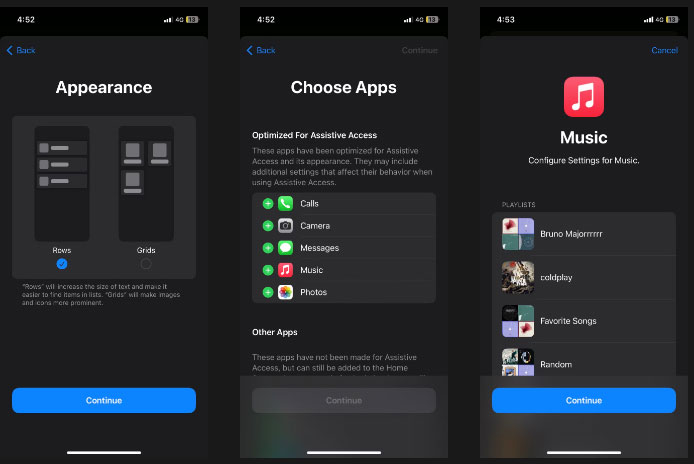 Thiết lập Assistive Access trong Apple Music