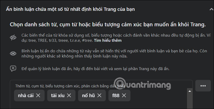 Lọc bình luận trên Fanpage