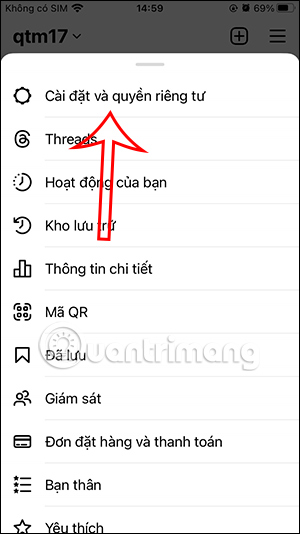 Cài đặt tài khoản Instagram