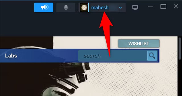 Nhấp vào tên người dùng