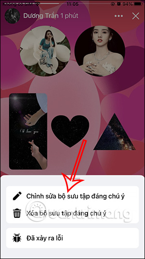 Chỉnh sửa tin nổi vật Facebook